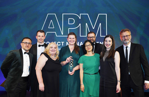 The team from Heathrow Airport Ltd that won the Overall Project of the Year award at the APM Project Management Awards 2022